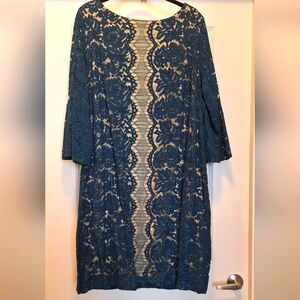 Gabby Skye Teal Lace Dress